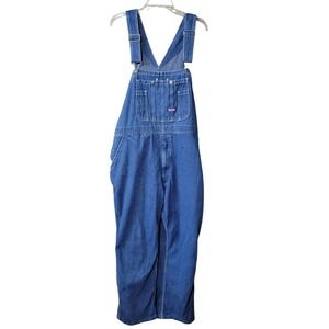Big Smith Denim Overalls Bib Pants Blue Cotton Vintage Workwear Size 42x30